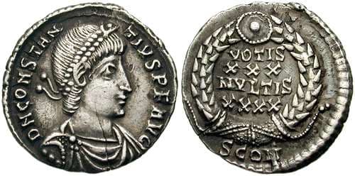 Arles RIC VIII 261 Constantius II AR Reduced Siliqua