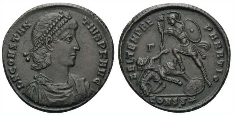 Constantinople RIC VIII 82, S Constantius II, AE of Constantinople