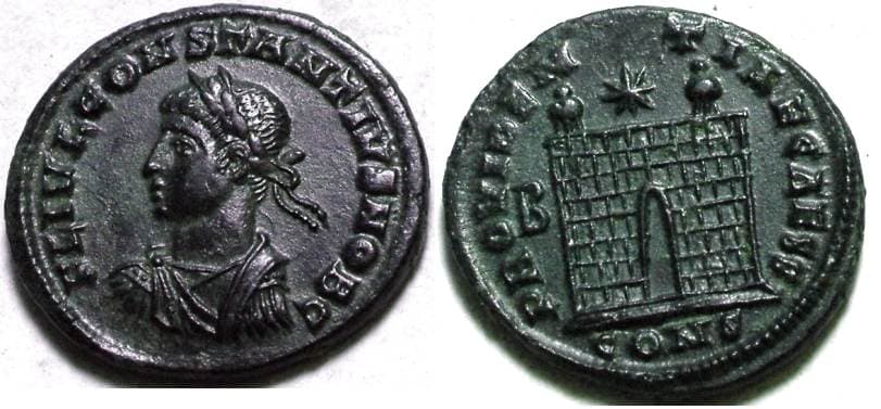 Constantinople RIC VII 10var Constantius II, AE follis, Constantinople
