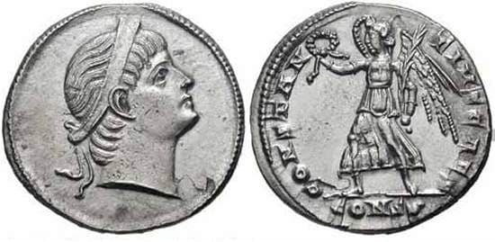 Constantinople RIC VII 128 Constantius II AR Siliqua, Constantinople