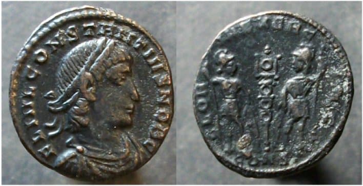 Constantinople RIC VII 139, Γ Constantius II, AE follis