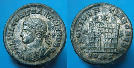 Constantinople RIC VII 21 Constantius II AE follis