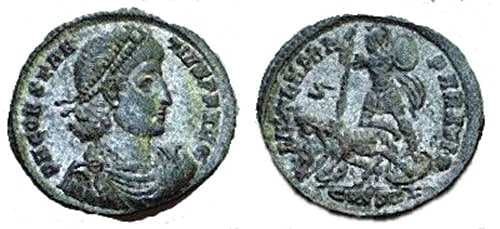 Constantinople RIC VIII 81v Constantius II Silvered AE follis