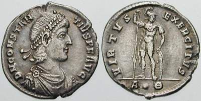Constantinople RIC VIII 100 var Constantius II AR Light Miliarense