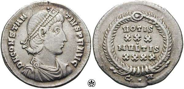 Constantinople RIC VIII 102,H Constantius II AR Siliqua