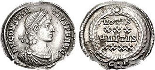 Constantinople RIC VIII 133, Γ Constantius II, AR reduced siliqua