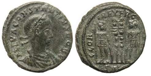 Cyzicus RIC VII 84 var Constantius II, AE4, Cyzicus