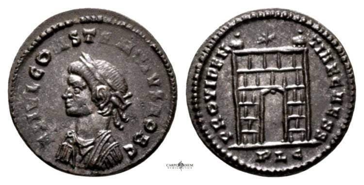 Lyons RIC VII 232, P Constantius II, AE follis, Lyons