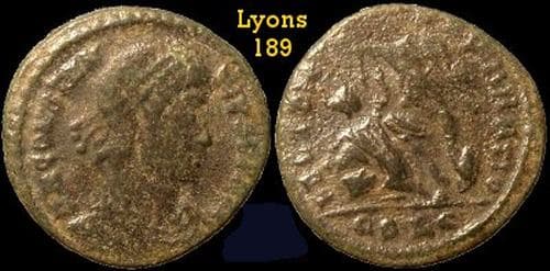 Lyons RIC VIII 189 Constantius II 19mm AE follis