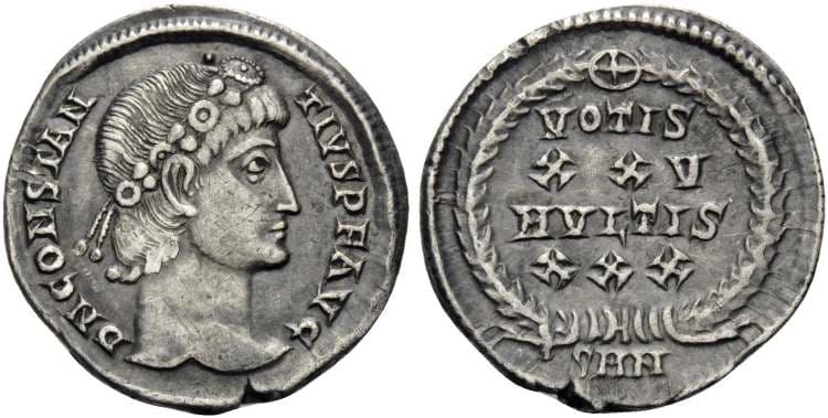 Nicomedia RIC VIII 41 Constantius II, AR Siliqua, 21 mm, 3