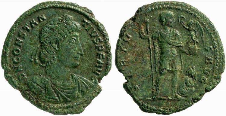 Rome RIC VIII 446 Constantius II, AE follis8 mm medallion, 22