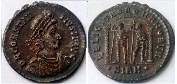 Sirmium RIC VIII 13 Constantius II, AR Light miliarensis, Sirmium