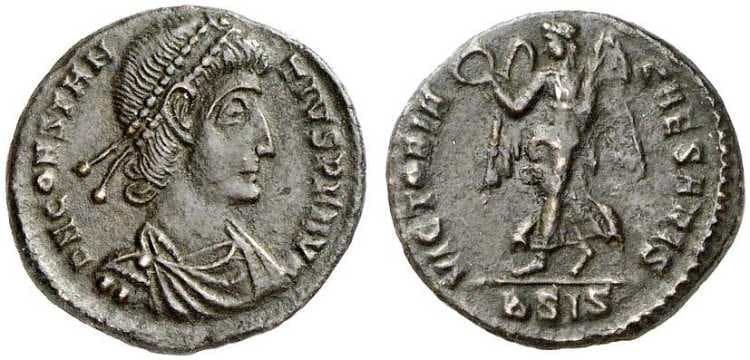 Siscia RIC VIII 315, B Constantius II, AE18 of Siscua