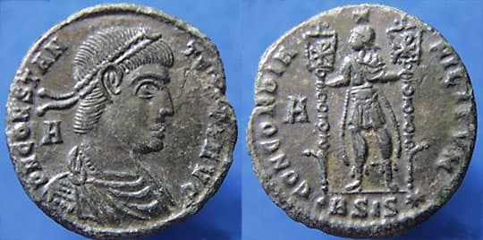 Siscia RIC VIII 280, A Constantius II AE follis