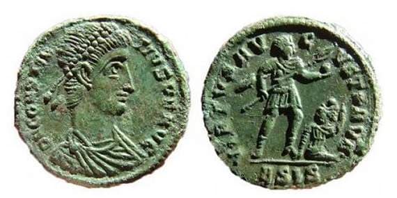 Siscia RIC VIII 295, B Constantius II AE follis