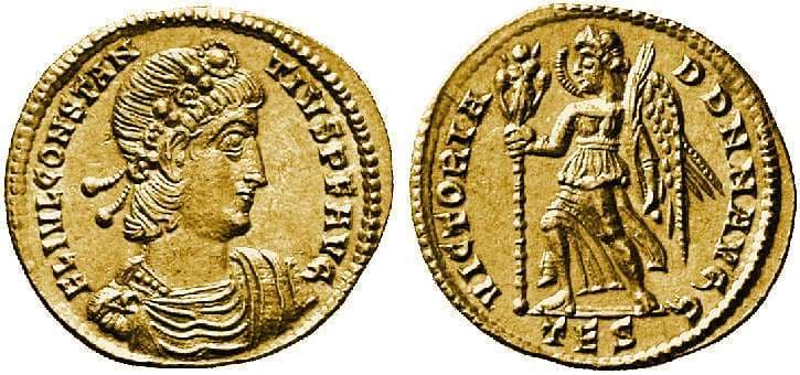 Thessalonica RIC VIII 26 Constantius II, AV Solidus