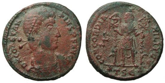 Thessalonica RIC VIII 130 var 2 Constantius II, AE follis