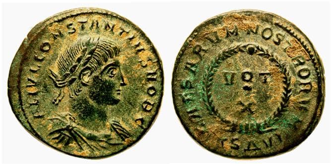 Thessalonica RIC VII 125 var,Δ Constantius II, AE follis, Thessalonica