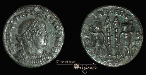 Thessalonica RIC VII 185 Constantius II AE follis