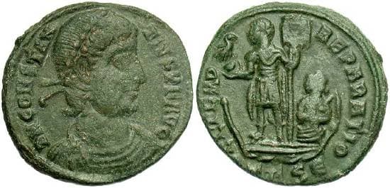 Thessalonica RIC VIII 119 Constantius II AE follis