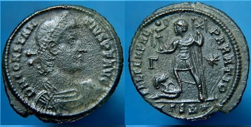 Thessalonica RIC VIII 172 Constantius II AE follis