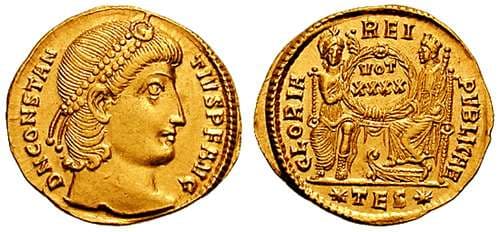 Thessalonica RIC VIII 198 Constantius II AV Solidus