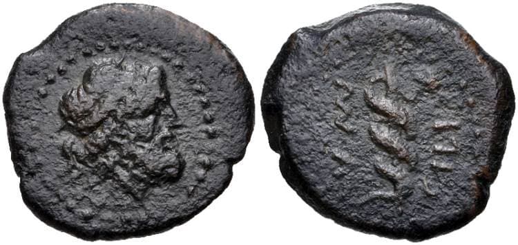 Bahrfeldt 8 Mn Acilius, quaestor in Sicily, AE ca 208-200 BC