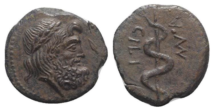 Bertolami 73, 370 Manlius Acilius, quaestor in Sicily, AE ca 208-200 BC