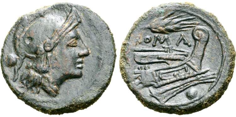 Crawford 42[4] Anonymous, AE uncia, 214-212 BC