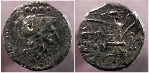 Crawford 69[4a] Wheat Ear and KA, AE triens, 211-208 BC, Sicily