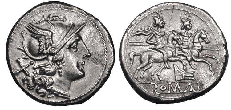 RSC 20x Sear 39 Rostrum Tridens Anonymous Denarius