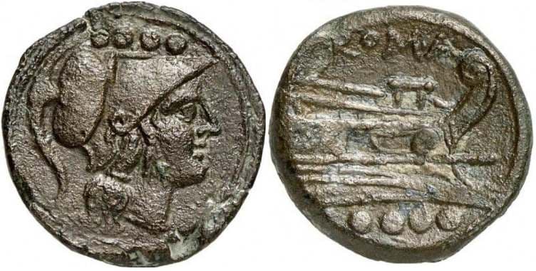 Syd 143b Sear 911 Roman Republic Anonymous AE Triens