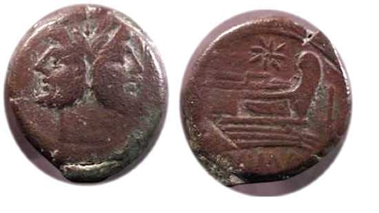 Syd 264 Sear 693 Star above prow, AE as, 169-158 BC, (19