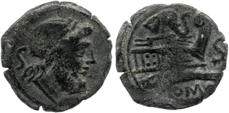Caecilia 39 Caecilia, AE semis, unnamed series, 128 BC