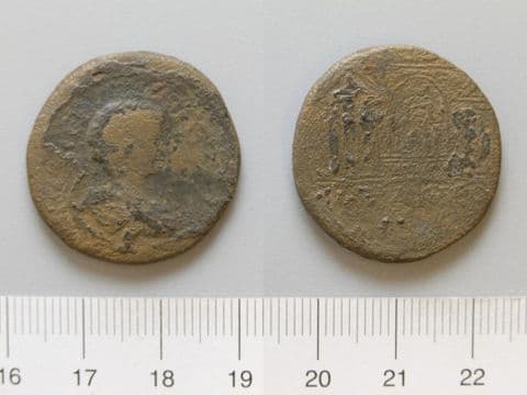 Dupondius of Geta Lucius Septimius, Emperor of Rome, from Sebastopolis Heracleopolis, Yale University Art Gallery, inv. 1938.6000.1602
