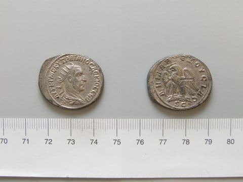 Tetradrachm of Trajan Decius, Emperor of Rome, from Antioch, Yale University Art Gallery, inv. 1938.6000.748