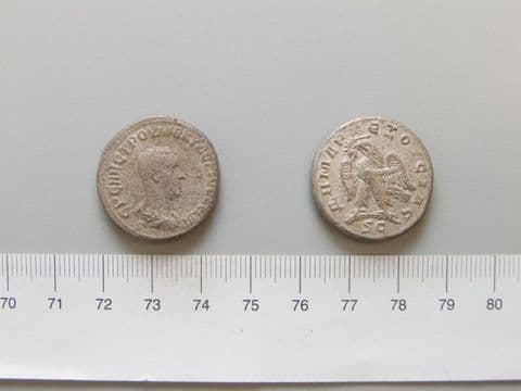 Tetradrachm of Trajan Decius, Emperor of Rome, from Antioch, Yale University Art Gallery, inv. 1938.6000.760