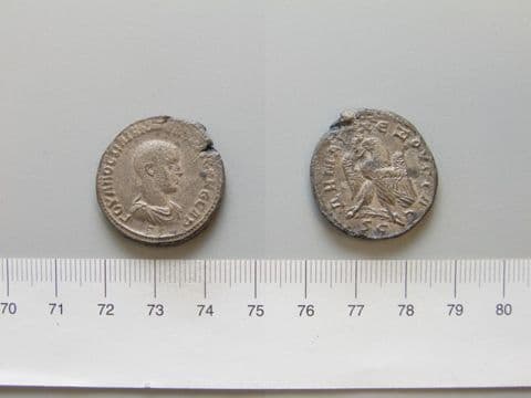 Tetradrachm of Trajan Decius, Emperor of Rome, from Antioch, Yale University Art Gallery, inv. 1938.6000.776