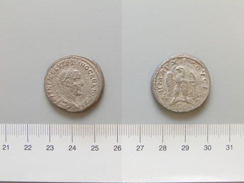Tetradrachm of Trajan Decius, Emperor of Rome, from Antioch, Yale University Art Gallery, inv. 1938.6000.1733