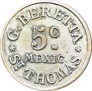 5 Cents - G. Beretta - Danish West Indies (1730-1917)