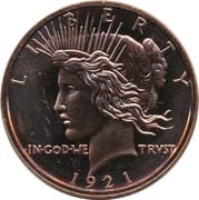 1 oz Copper (Peace Dollar) - United States