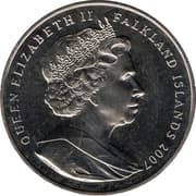 1 Crown - Elizabeth II (Britannia in front of map) - Falkland Islands