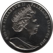 1 Crown - Elizabeth II (Crowned Queen seated with scepter) - Falkland Islands