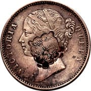Indian Rupee counterstamped (Victoria) - Obock Territory (1862-1896)
