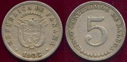 PANAMA 1932 5 CENTESIMOS VF/XF
