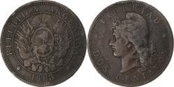 Argentina, 2 Centavos, 1883, Bronze, , KM:33