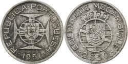 Coin, Mozambique, 2-1/2 Escudos, 1951, , Silver, KM:68