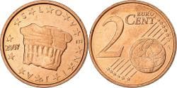 Slovenia, 2 Centimes, 2007, Vantaa, Copper Plated Steel,