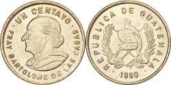 Guatemala, Centavo, Un, 1990, Brass, , KM:275.3