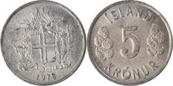 Coin, Iceland, 5 Kronur, 1978